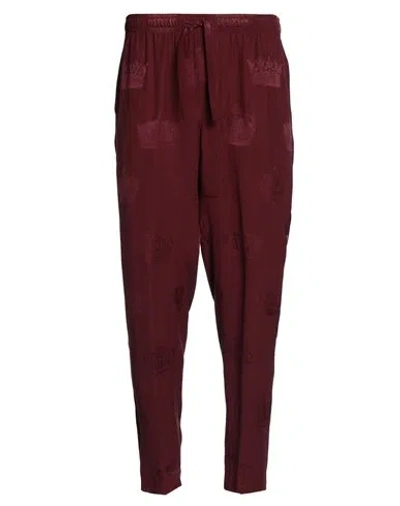 Dolce & Gabbana Man Pants Burgundy Size 44 Silk In Red