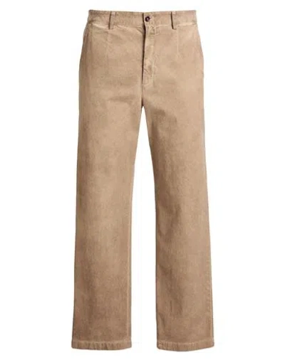 Dolce & Gabbana Man Pants Camel Size 36 Cotton, Elastane In Beige