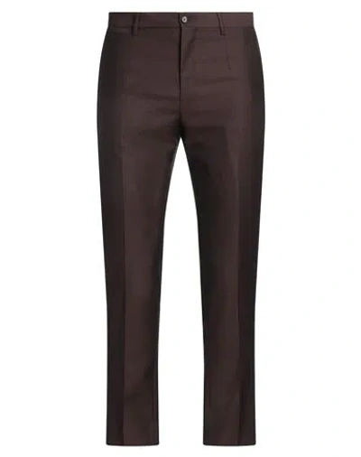 Dolce & Gabbana Man Pants Chocolate Brown Size 32 Virgin Wool, Silk