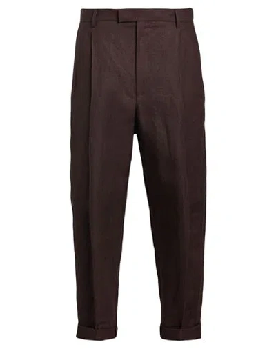 Dolce & Gabbana Man Pants Dark Brown Size 30 Linen
