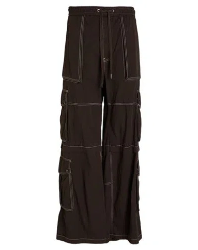 Dolce & Gabbana Man Pants Dark Brown Size 34 Cotton In Black