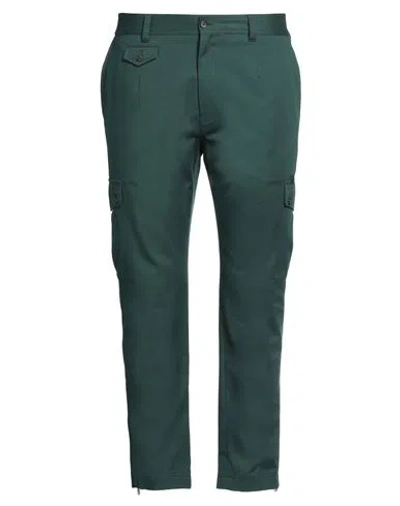 Dolce & Gabbana Man Pants Dark Green Size 32 Cotton, Elastane
