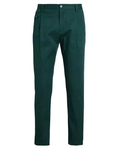 Dolce & Gabbana Man Pants Dark Green Size 34 Cotton, Elastane