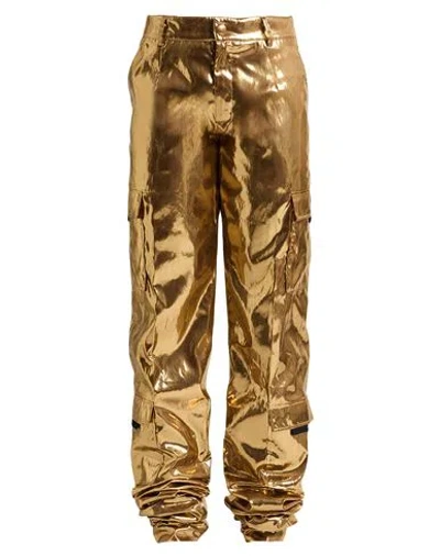 Dolce & Gabbana Man Pants Gold Size 40 Polyester, Polyurethane, Viscose In Brown