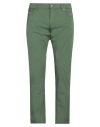 Dolce & Gabbana Man Pants Green Size 42 Cotton, Elastane, Bovine Leather In Green
