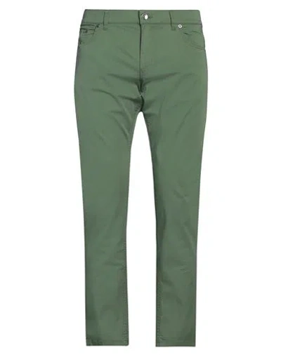 Dolce & Gabbana Man Pants Green Size 42 Cotton, Elastane, Bovine Leather