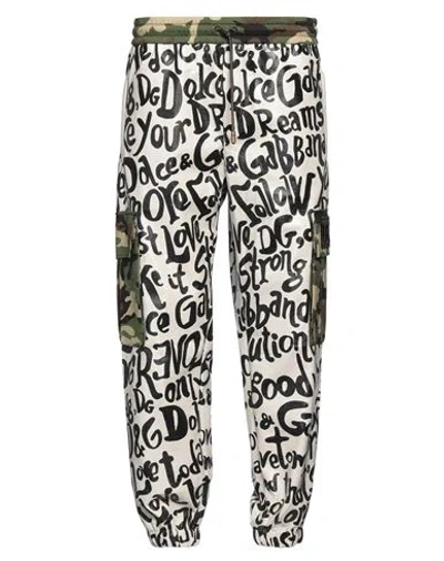 Dolce & Gabbana Man Pants Ivory Size 36 Polyester, Cotton, Viscose In White