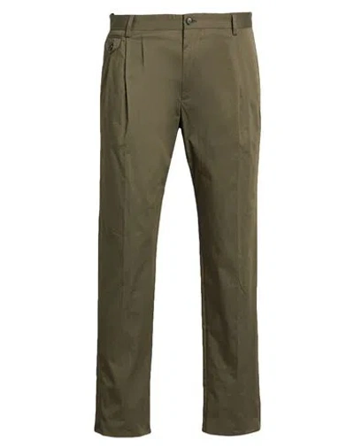 Dolce & Gabbana Man Pants Military Green Size 30 Cotton, Elastane