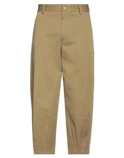 Dolce & Gabbana Man Pants Military Green Size 36 Cotton, Elastane, Linen, Polyester In Brown