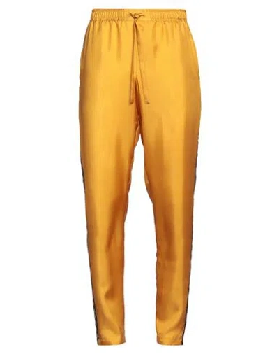 Dolce & Gabbana Man Pants Mustard Size 34 Silk In Yellow