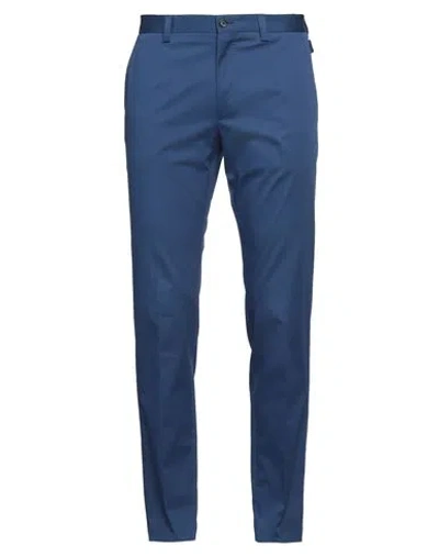 Dolce & Gabbana Man Pants Navy Size 40 Cotton, Elastane In Navy Blue
