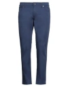 Dolce & Gabbana Man Pants Navy Size 42 Cotton, Elastane, Bovine Leather In Navy Blue