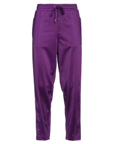 Dolce & Gabbana Man Pants Purple Size 44 Polyester, Viscose