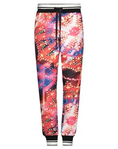 Dolce & Gabbana Man Pants Red Size 36 Polyester, Elastane, Bronze