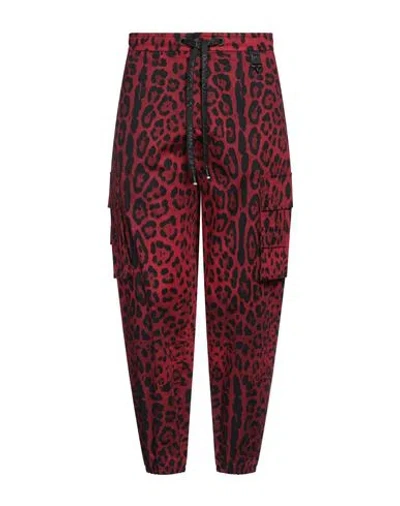 Dolce & Gabbana Man Pants Red Size 42 Cotton, Elastane