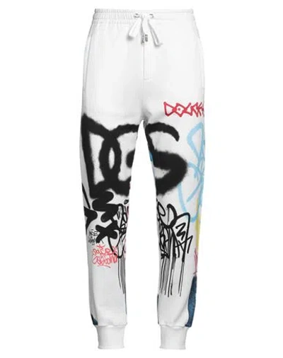 Dolce & Gabbana Man Pants White Size 38 Cotton, Elastane, Viscose, Polyester, Pvc - Polyvinyl Chlori