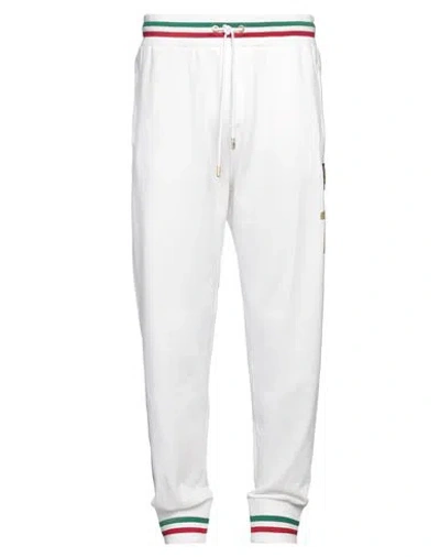 Dolce & Gabbana Man Pants White Size 40 Cotton, Viscose, Polyester, Elastane