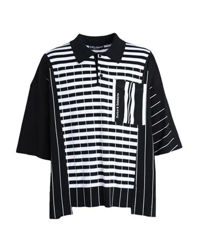 Dolce & Gabbana Man Polo Shirt Black Size S Cotton, Silk, Cashmere, Viscose, Polyester