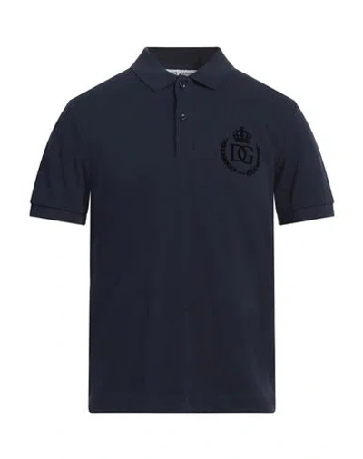 Dolce & Gabbana Man Polo Shirt Navy Size 36 Cotton, Viscose