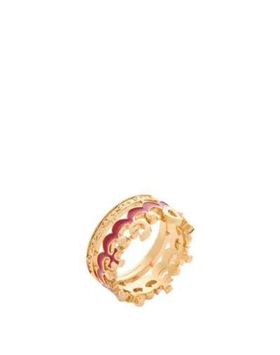 Dolce & Gabbana Man Ring Gold Size 9.25 Brass, Enamel