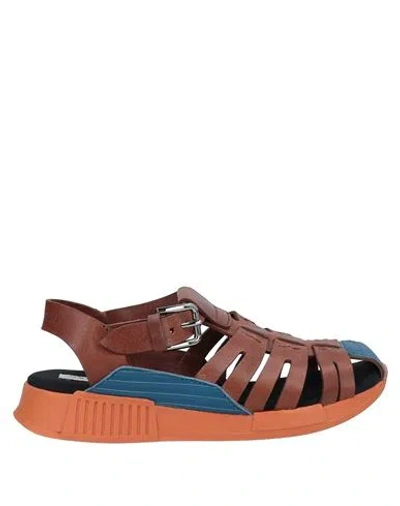 Dolce & Gabbana Man Sandals Brown Size 3y Leather