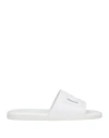 Dolce & Gabbana Open-toe Slippers With Embossed Logo In White
