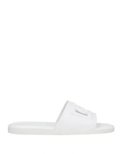 DOLCE & GABBANA DOLCE & GABBANA MAN SANDALS WHITE SIZE 11 RUBBER
