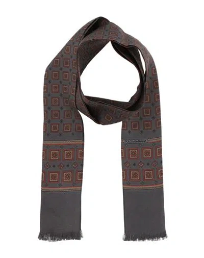 Dolce & Gabbana Man Scarf Grey Size - Silk In Gray