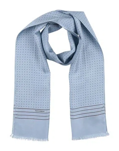 Dolce & Gabbana Man Scarf Sky Blue Size - Silk