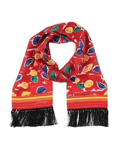 Dolce & Gabbana Man Scarf Tomato Red Size - Silk