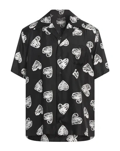 Dolce & Gabbana Man Shirt Black Size 15 ¾ Silk