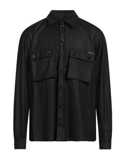 DOLCE & GABBANA DOLCE & GABBANA MAN SHIRT BLACK SIZE 16 WOOL