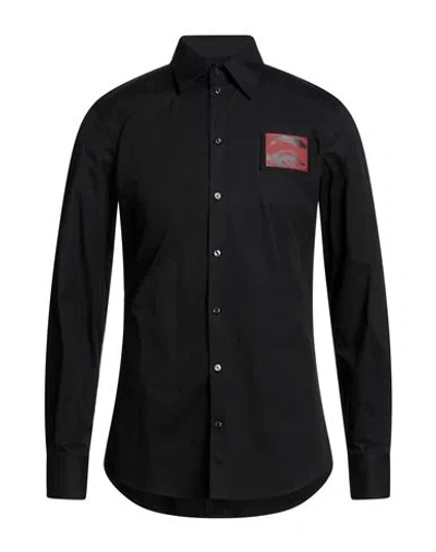 Dolce & Gabbana Man Shirt Black Size 17 Cotton, Elastane