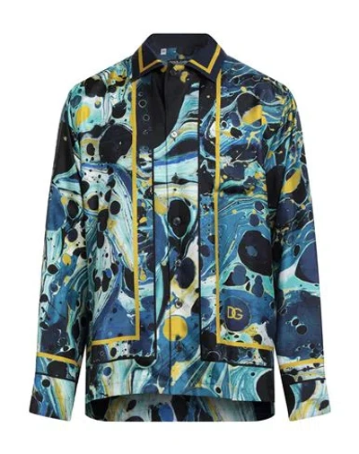 Dolce & Gabbana Man Shirt Blue Size 15 ½ Silk