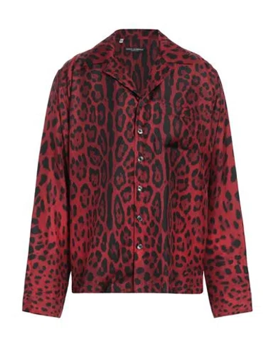 Dolce & Gabbana Man Shirt Brick Red Size 16 Silk