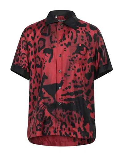 Dolce & Gabbana Man Shirt Burgundy Size 15 Cotton In Red