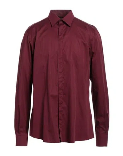 Dolce & Gabbana Man Shirt Burgundy Size 17 ½ Cotton In Red