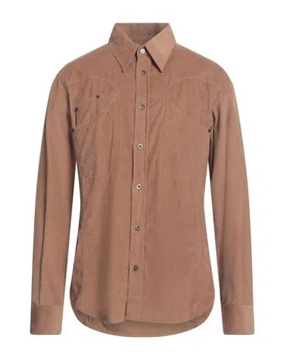 Dolce & Gabbana Man Shirt Camel Size Xxl Cotton In Sand