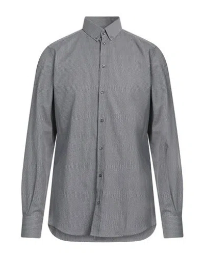 Dolce & Gabbana Man Shirt Charcoal Size 16 Cotton In Grey