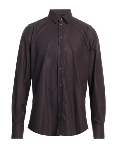 Dolce & Gabbana Man Shirt Midnight Blue Size 15 ½ Cotton In Brown