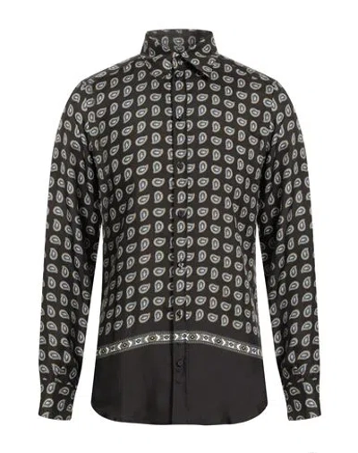 Dolce & Gabbana Man Shirt Dark Brown Size 16 ½ Silk