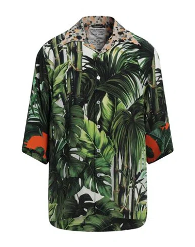 Dolce & Gabbana Man Shirt Green Size 15 ¾ Silk
