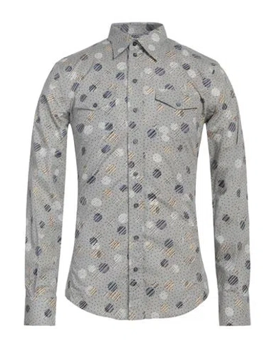 Dolce & Gabbana Man Shirt Grey Size 16 ½ Cotton, Elastane