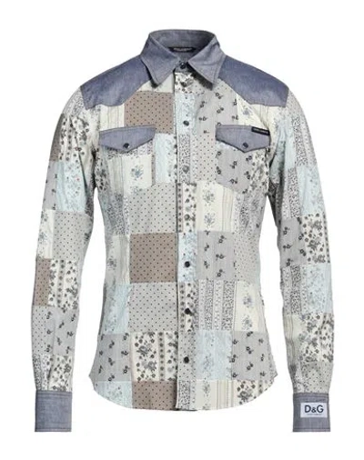 Dolce & Gabbana Man Shirt Ivory Size 15 ½ Cotton, Linen, Elastane In White