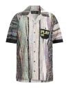 Dolce & Gabbana Multicolor Graphic Collared Casual Shirt In Grey