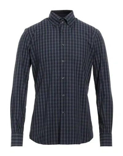 Dolce & Gabbana Del Siena Man Shirt Midnight Blue Size 15 Cotton