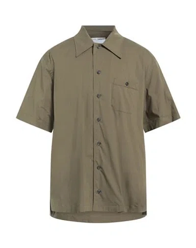 Dolce & Gabbana Man Shirt Military Green Size 16 Cotton, Elastane