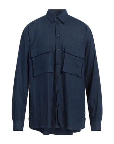 Dolce & Gabbana Man Shirt Navy Size 17 Linen