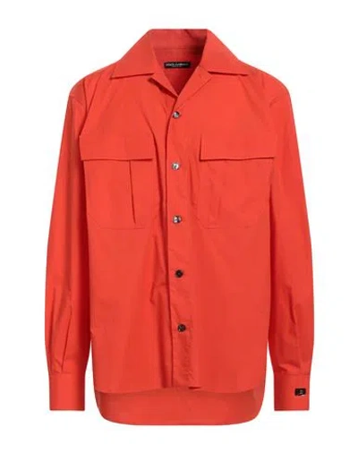Dolce & Gabbana Man Shirt Orange Size 15 ¾ Cotton