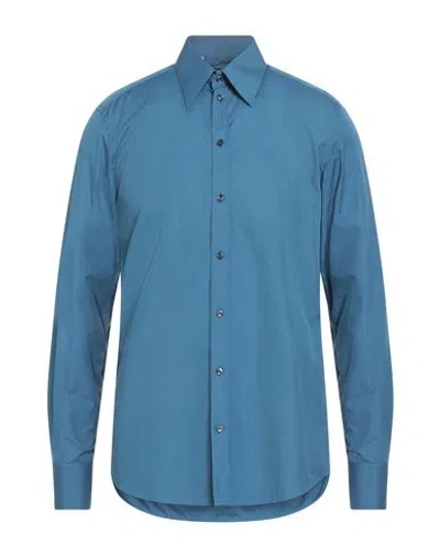 Dolce & Gabbana Man Shirt Slate Blue Size 15 Cotton